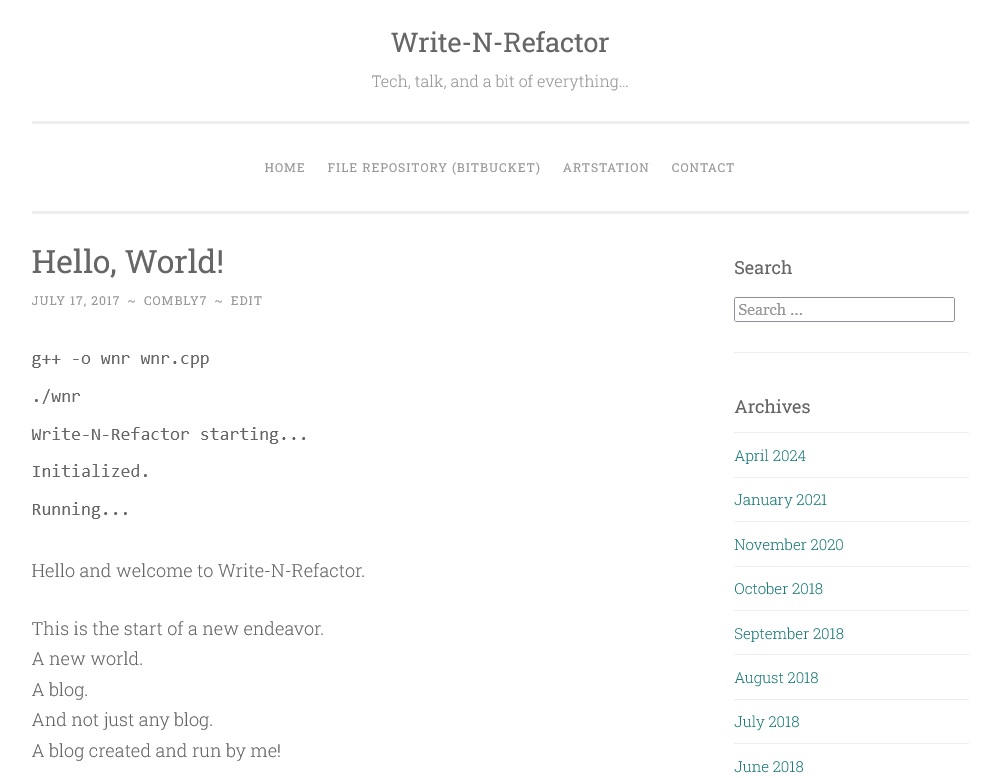 Screenshot of Hello World! - Write-N-Refactor